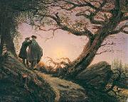 Caspar David Friedrich, Zwei Manner in Betrachtung des Mondes